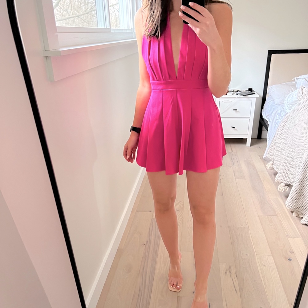 Hot pink romper!